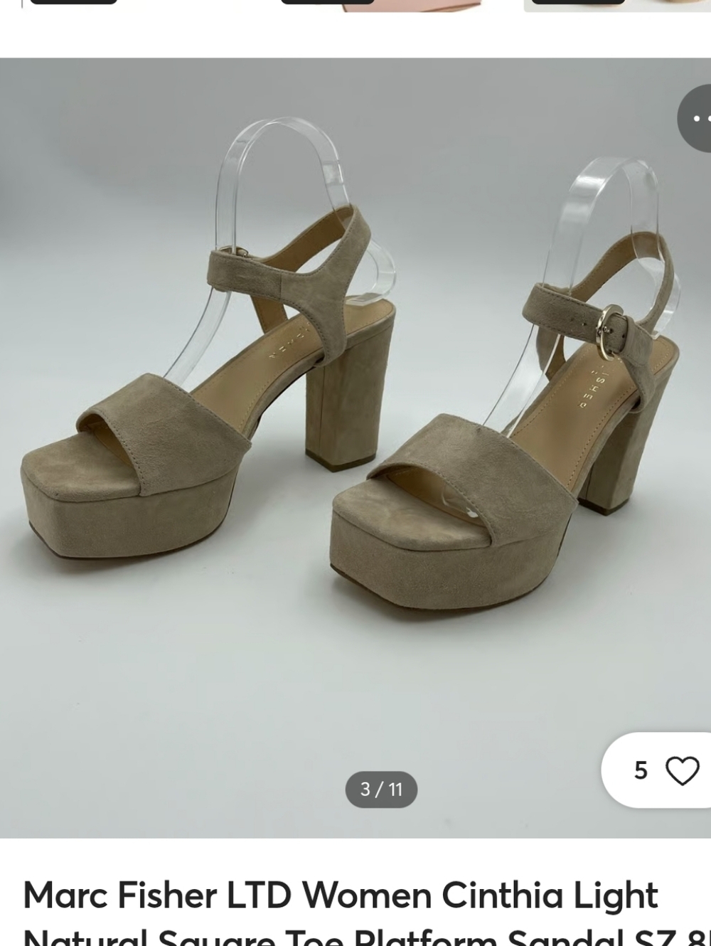 Marc Fisher Taupe Suede Platform Sandal